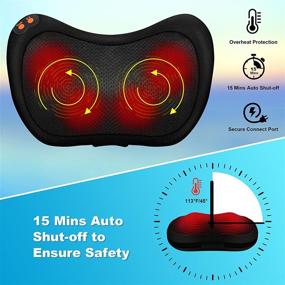 img 2 attached to 🌿 Shiatsu Massage Pillow: Heat Deep Tissue Massager for Pain Relief - Perfect Gift for Women, Men, Mom, Dad - Ideal for Neck, Back, Shoulders, Foot, Calf, Leg, and Hand - Use at Home, Office, or Car