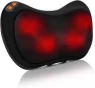 🌿 shiatsu massage pillow: heat deep tissue massager for pain relief - perfect gift for women, men, mom, dad - ideal for neck, back, shoulders, foot, calf, leg, and hand - use at home, office, or car logo