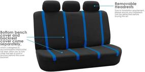 img 1 attached to FH Group FB032115 Flat Cloth Full Set Bucket Seat Covers - Airbag Compatible & Split Ready - Black/Blue Color w/ Gift - Universal Fit for Cars, Autos, Trucks, SUVs