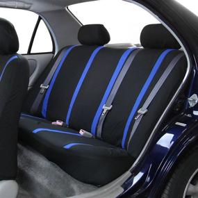 img 2 attached to FH Group FB032115 Flat Cloth Full Set Bucket Seat Covers - Airbag Compatible & Split Ready - Black/Blue Color w/ Gift - Universal Fit for Cars, Autos, Trucks, SUVs