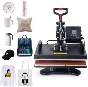 img 2 attached to 🔥 Digital Multifunctional 8-in-1 Heat Press Machine 12 X 15 Inch: Sublimation, Combo, Hot Pressing Vinyl, 360 Degree Swing Away Heat Transfer for T-Shirts, Mugs, Hats, Plates, Caps