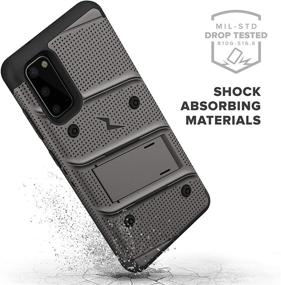 img 1 attached to ZIZO Bolt Series Galaxy S20 Case: Gun Metal Gray with Kickstand Holster & Lanyard