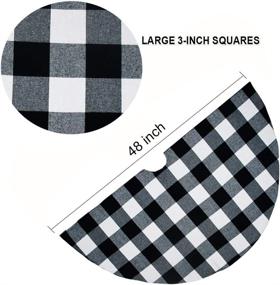img 2 attached to 48 Inch Senneny Buffalo Plaid Christmas Tree Skirt - Black and White Checked Tree Skirts Mat for Christmas Holiday Party Decor - 4 ft Diameter (48 Inch, Black and White)