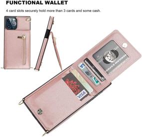 img 2 attached to 📱 Stylish iPhone XR Crossbody Wallet Case with Wrist Strap & Kickstand – Rose Gold (6.1 Inch)