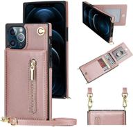 📱 stylish iphone xr crossbody wallet case with wrist strap & kickstand – rose gold (6.1 inch) logo