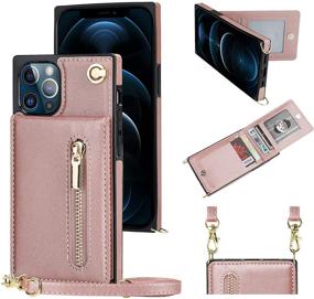 img 4 attached to 📱 Stylish iPhone XR Crossbody Wallet Case with Wrist Strap & Kickstand – Rose Gold (6.1 Inch)