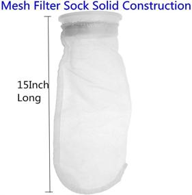 img 1 attached to Honritone Nylon Mesh Filter Socks - 4 Inch Ring - 50/100/200/300 🧦 Micron - 15 Inch Long - Aquarium Filter Bags - Pack of 2