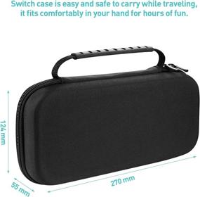 img 3 attached to Nintendo Switch Portable Carry Case + 2 Tempered Glass Screen Protectors - GIM 🎮 Hard Shell Protective Cover Travel Bag with 20 Dockable Game Cartridge Slots and 4 Thumbstick Caps
