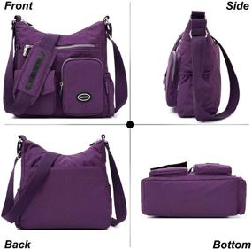 img 3 attached to 👜 Water-Resistant Nylon Crossbody Bag for Women, Stylish Multi-Pocket Shoulder Bag for Travel, Perfect Purses and Handbags