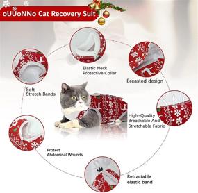 img 3 attached to 🐱 oUUoNNo Cat Recovery Suit for Abdominal Wounds or Skin Diseases - Post-Op Wear, Pajama Suit, E-Collar Alternative for Feline Surgical Healing