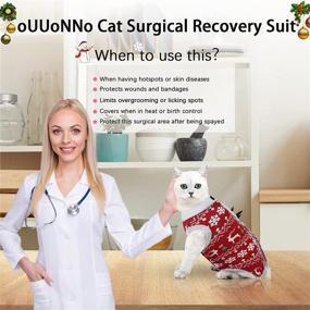 img 2 attached to 🐱 oUUoNNo Cat Recovery Suit for Abdominal Wounds or Skin Diseases - Post-Op Wear, Pajama Suit, E-Collar Alternative for Feline Surgical Healing