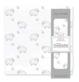 img 4 attached to 🐑 Пеленки SwaddleDesigns из муслинового хлопка "Sterling Little Lambs