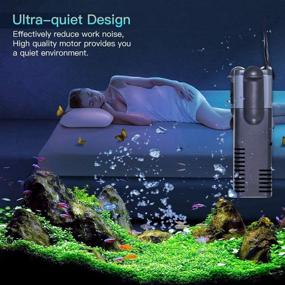 img 3 attached to Enhanced GMsound Aquarium Adjustable Fish Tank Filter: Silent Submersible Power Filter with Water Pump and Adjustable Flow for Small Fish Tank