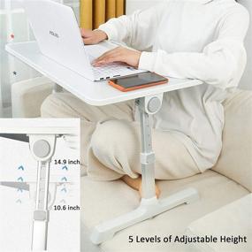 img 2 attached to 👩 Versatile Adjustable Laptop Desk: MGsten Portable Standing Bed Table with Storage Drawer - Ideal for Eating, Working, Gaming, and More!