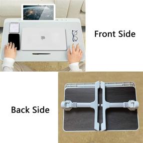 img 3 attached to 👩 Versatile Adjustable Laptop Desk: MGsten Portable Standing Bed Table with Storage Drawer - Ideal for Eating, Working, Gaming, and More!