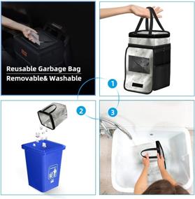 img 1 attached to 🚗 Multipurpose Car Trash Can with Lid - Leak-Proof Bin + Cup Holder & Organizer