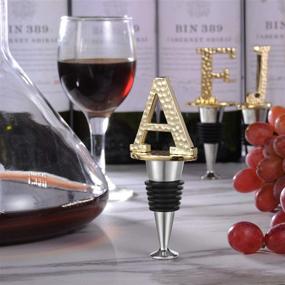 img 1 attached to 🍷 Miicol Monogram Initial Letter Wine Stopper: Stylish Gift for Wine Enthusiasts, Elegant and Practical Décor for the Kitchen, Bar, or Wedding Party - Gold Finish (Letter A to Z)