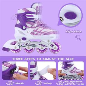 img 3 attached to 🌟 Fun Adjustable Inline Skates for Beginner Girls and Boys with Illuminating Wheels!