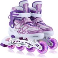 🌟 fun adjustable inline skates for beginner girls and boys with illuminating wheels! logo