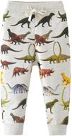 huaer boys cartoon dinosaur monkey cotton sweatpants with drawstring elastic waist logo