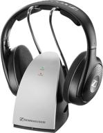sennheiser rs120 ii wireless rf on-ear headphones with charging cradle logo