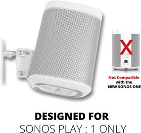 img 2 attached to 🔊 Крепление SONOS PLAY 1 на стену: регулируемый поворотный и наклонный механизм, одиночный кронштейн - белый (не совместимо с SONOS ONE) - дизайн Soundbass UK