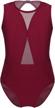 jeatha sleeveless bodysuit keyhole burgundy logo