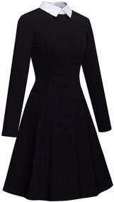 img 3 attached to HOMEYEE Womens Collar Swing Casual Women's Clothing in Dresses