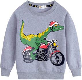 img 4 attached to Dinosaur Sweatshirts Toddler T Shirt Pullover Boys' Clothing for Fashion Hoodies & Sweatshirts