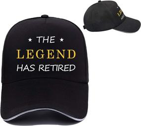 img 2 attached to Black Retired Baseball Hat - Retirement Party Supplies & Gifts for Dad's Boss: The Legendary Retirement