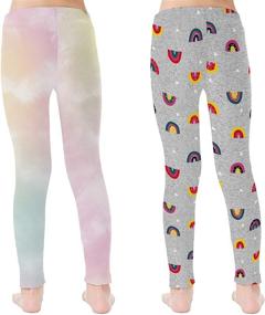 img 2 attached to 👖 V GRIN Leggings Stretch Years – Gray Tie Dyed Girls' Clothing: Comfortable and Trendy Leggings for Active Girls