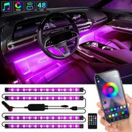 🚗 car led lights interior with app and remote control, music sync, waterproof under dash lighting kit - 12v car charger included logo