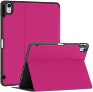 📱 soke case for ipad air 4th generation 2020 - hot pink, pencil holder, shockproof, stand folio, touch id compatible logo