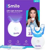 😁 ismile teeth whitening kit with led light - 35% carbamide peroxide, (3) 3ml gel syringes, (1) remineralization gel, and tray logo