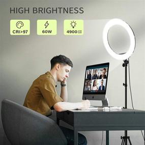 img 3 attached to 📸 Versatile Pixel 60W Bi-Color Ring Light with Tripod Stand and Carrying Bag: Perfect for Camera, Smartphone, Video Conference, Live Stream, Makeup, YouTube, TikTok, Zoom, Photography, and Portraits!