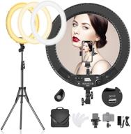 📸 versatile pixel 60w bi-color ring light with tripod stand and carrying bag: perfect for camera, smartphone, video conference, live stream, makeup, youtube, tiktok, zoom, photography, and portraits! logo