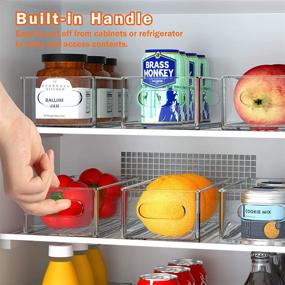 img 2 attached to 🧊 Fridge Organizer BPA Free Plastic Clear Storage Bins - Stackable 8 Pack, 10×4×3 Inch with Handles for Freezer, Kitchen, Countertops, Cabinets - Ideal for Food, Drinks