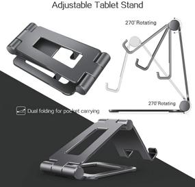 img 1 attached to 📱 Versatile Tablet Stand Holder for Desk - Adjustable iPad Stand, Cell Phone Stands, iPhone Stand, Nintendo Switch Stand - Compatible with iPad Pro, iPad Mini, and Tablets (4-10 inch)