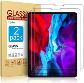 img 4 attached to 📱 Apiker 2 Pack Tempered Glass Screen Protector for iPad Pro 12.9 Inch - Face ID & Apple Pencil Compatible - High Definition, Sensitive Touch