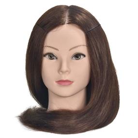 img 3 attached to 👩 Versatile 20-22" Real Human Hair Mannequin Head for Cosmetology Training with Table Clamp Holder