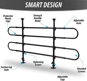 img 2 attached to 🐶 Zone Tech Universal Metal Dog Car Barrier - Heavy-Duty Adjustable Portable Sturdy Black Pet Travel Safety Barrier - Fits Most Vehicles - Easy Installation