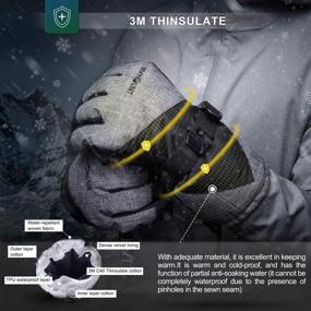 img 3 attached to RIVMOUNT Winter Waterproof Thinsulate Weather Men's Accessories for Gloves & Mittens