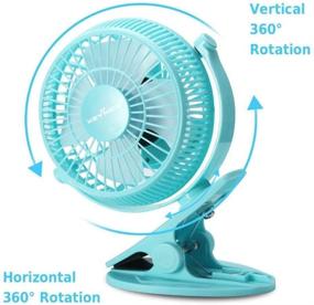 img 3 attached to 💙 KEYNICE USB Desk Fan - Mini Clip on Fan for Home Office, Portable Cooling with 2 Speeds, 360° Rotation, USB Powered - Blue