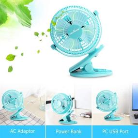 img 1 attached to 💙 KEYNICE USB Desk Fan - Mini Clip on Fan for Home Office, Portable Cooling with 2 Speeds, 360° Rotation, USB Powered - Blue