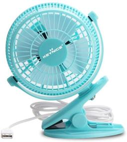 img 4 attached to 💙 KEYNICE USB Desk Fan - Mini Clip on Fan for Home Office, Portable Cooling with 2 Speeds, 360° Rotation, USB Powered - Blue