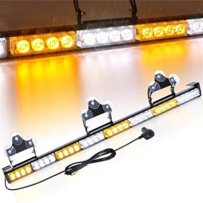 img 4 attached to 🚨 Linkitom Traffic Advisor Light Strobe Bar: 35.5 Inch Emergency Warning Windshield Light with 13 Flash Patterns - Amber & White