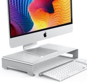 img 4 attached to 🖥️ ORICO Aluminum Monitor Stand with Keyboard Storage Space - Unibody Computer Riser for PC, Laptop, Printer - Desktop Stand Base up to 27" Screens