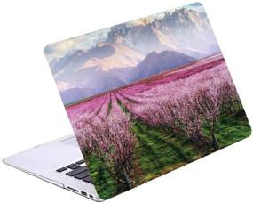 img 1 attached to 🍒 Sykiila 4 in 1 Hard Shell Case for Older MacBook Air 13 Inch (2010-2017), Model A1369 / A1466 - HD Screen Protector, TPU Keyboard Cover, Sleeve - Cherry Tree on Mountain