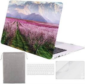 img 4 attached to 🍒 Sykiila 4 in 1 Hard Shell Case for Older MacBook Air 13 Inch (2010-2017), Model A1369 / A1466 - HD Screen Protector, TPU Keyboard Cover, Sleeve - Cherry Tree on Mountain