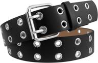 📿 udekit women's leather double grommet belt accessory for enhanced styling logo